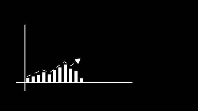 Abstract business graph icon animation background. allusive graph chart showing marketing sales profit increasing to future target suitable for business development