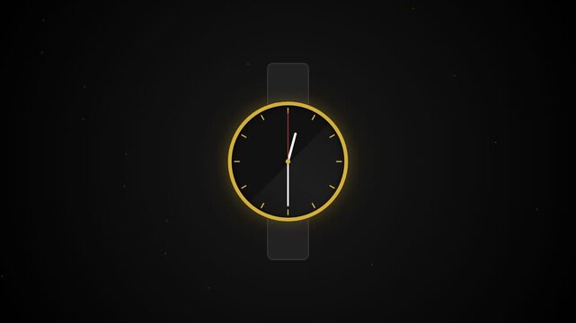 Minimalist Gold Wristwatch Concept Illustration on Dark Background