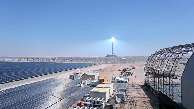 A stunning view of the Mohammed bin Rashid Al Maktoum Solar Park in Dubai, UAE