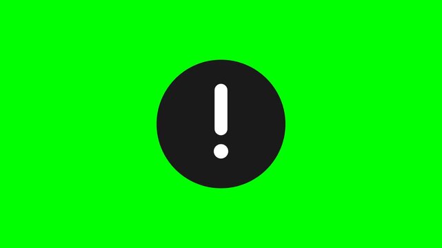Green Screen Exclamation Circle Icon Symbol Black Variant