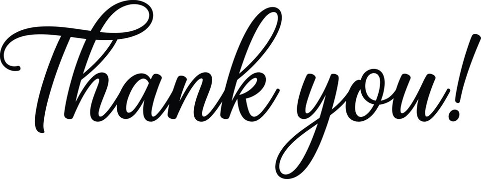 Elegant handwritten script calligraphy lettering of a thank you message expressing deep gratitude and appreciation, isolated as black ink typography