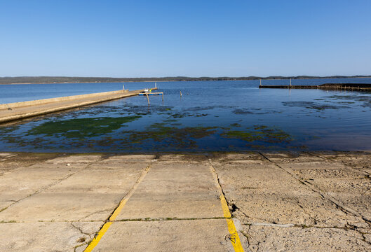 boat launch and pier, Grotto Lagoon, Hermanus, South Africa