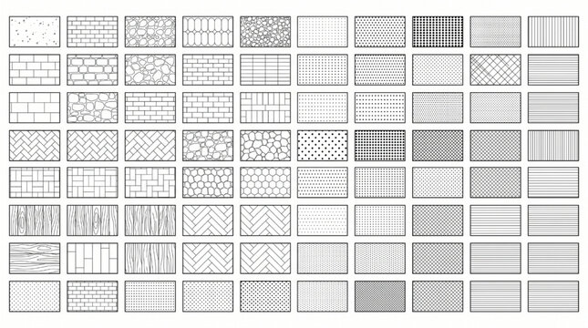 Landscape Architecture CAD Hatch Pattern Bundle with Stone Grass and Tile Textures
