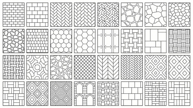 Landscape Architecture CAD Texture Pack with Stone Wall Brick and Hatch Patterns