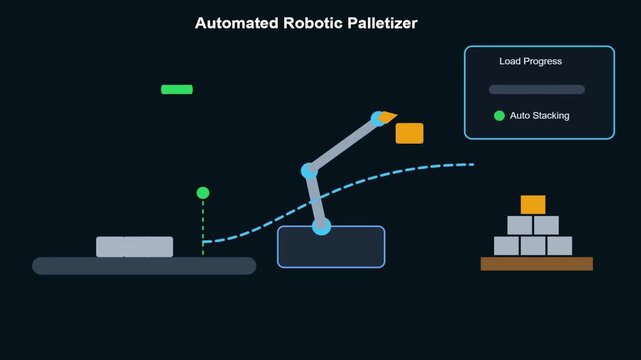 Automated Robotic Palletizer Warehouse Automation SVG