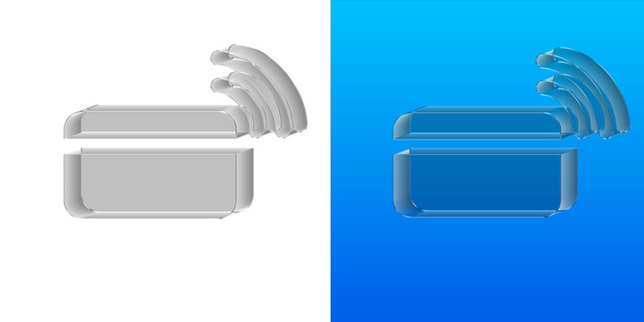 contactless payment card credit nfc pay finance money glossy 3d glass render isolated transparent icon blue modern digital