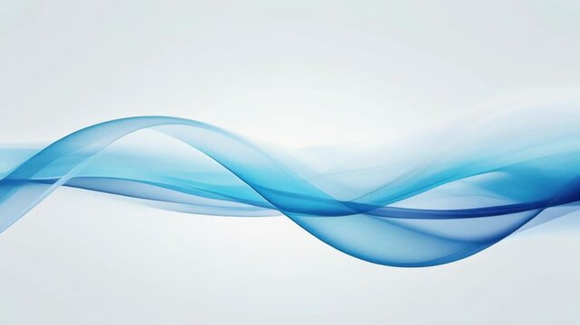 Abstract smooth flowing blue wave on a light background