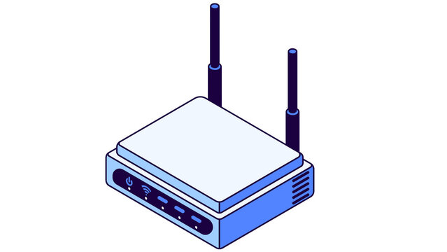 Wi-Fi router internet connection and network hardware concept vector