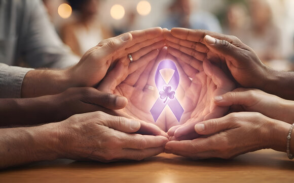 Hands holding glowing energy orb for healing and meditation. Spiritual wellness concept with illuminated light therapy sphere.