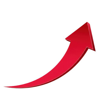 Red upward arrow pointing symbol