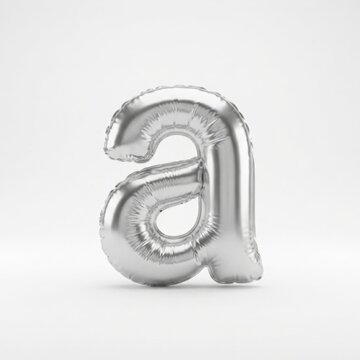 Silver metallic letter A balloon for branding and events. Shiny foil alphabet decoration for parties and promotions.