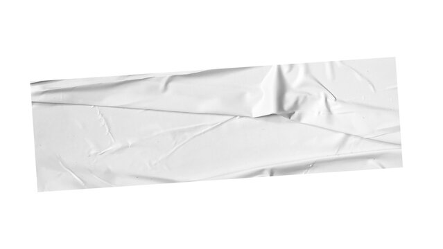 White washi tapes isolated on white. Pieces of decorative tape for scrapbooks. Torn paper a cutout transparent background