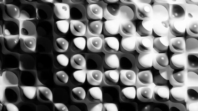 Black and white sensory grid loop with fluid soft deformation