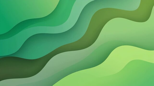 Abstract green wavy layered shapes creating a smooth flowing pattern