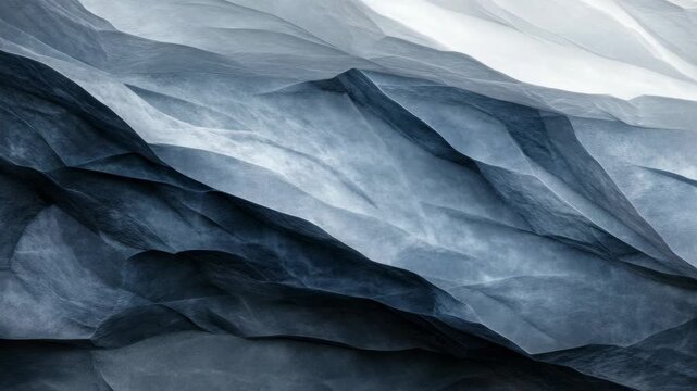 Modern and contemporary art piece depicting a stylized mountain landscape with wavy lines