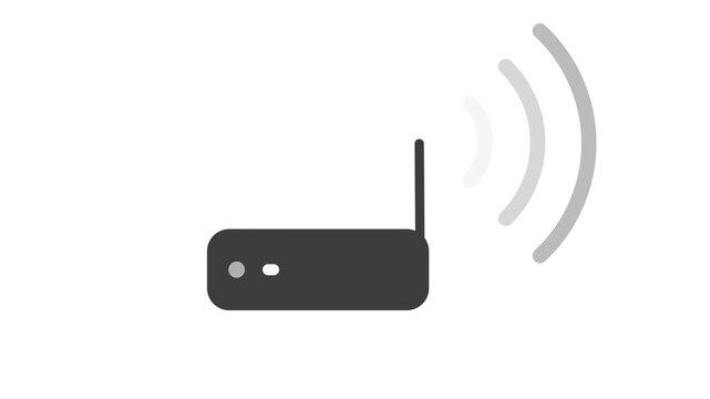 Modern Wireless Router Emitting Wi-Fi Signals in a Clean Minimalist Style.