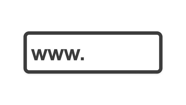 Cursor hovering over a web browser address bar with www text.