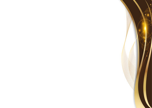 luxury certificate border with golden glitter curve and beige frame