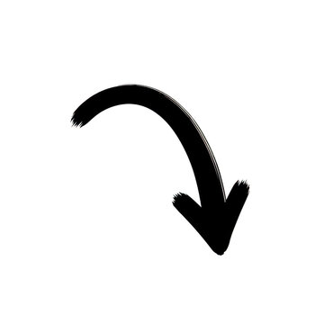 Black curved downward arrow icon