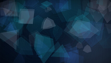 Obraz premium Dark blue abstract technology background with glowing geometric polygon shapes