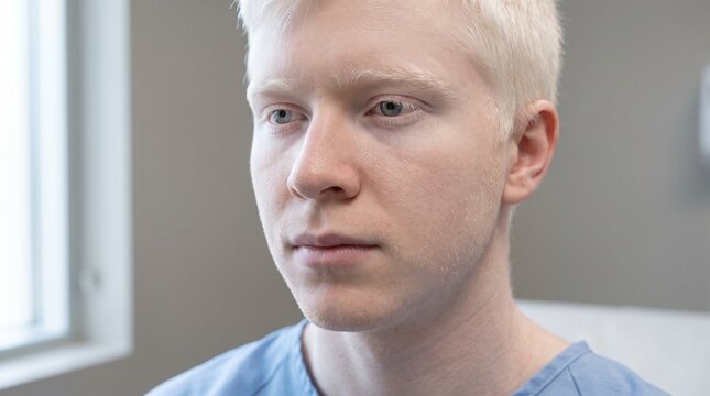 Oculocutaneous Albinism Genetic Pigmentation Disorder Realistic Clinical Dermatology Close Up Photograph