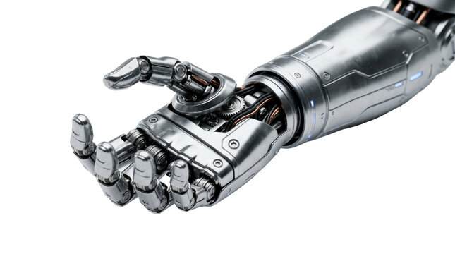 A robot hand isolated on transparent background