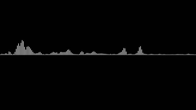 4K futuristic white audio visualizer and sound wave spectrum loop, dynamic musical rhythm graphic equalizer for modern video editing and broadcast projects.