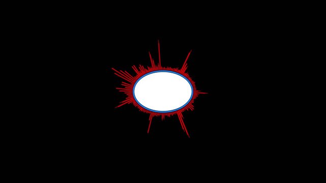 4K futuristic circular red audio visualizer and sound wave spectrum loop, dynamic musical rhythm graphic equalizer for modern video editing and broadcast projects.