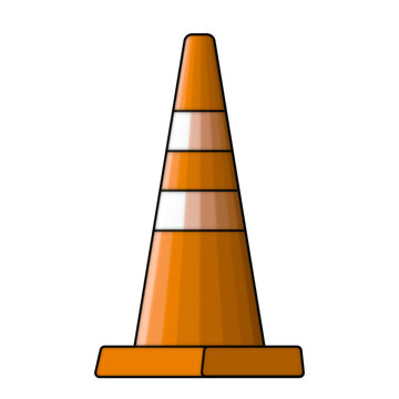orange traffic cone with gradation shading