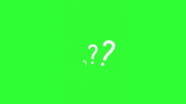 Animated question mark icon representing inquiry, FAQ, uncertainty, help, support, education, quiz, and curiosity.
