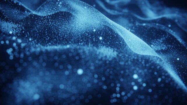 Layered mesh waves representing information flow in a seamless loop