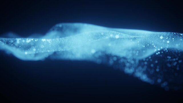 Glowing particle crest symbolizing rising energy in a seamless loop