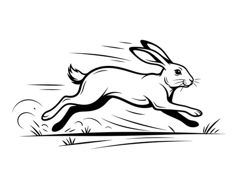 Fast rabbit running illustration showing motion and speed