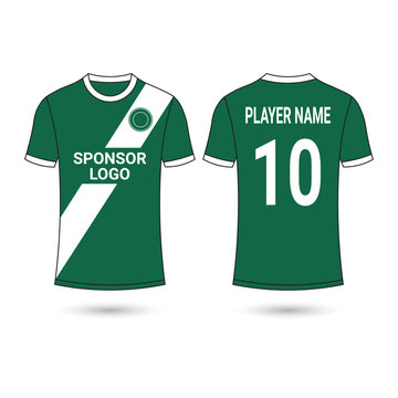Green Soccer Jersey Mockup Vector Template for Football Sports Uniform Design