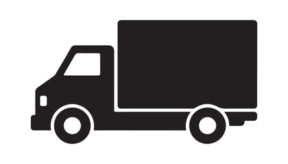 Fototapeta premium Delivery truck vector icon, freight transport vehicle. cargo truck symbol for delivery service applications.
