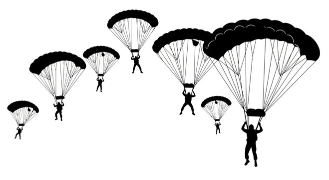 Parachutists Silhouette