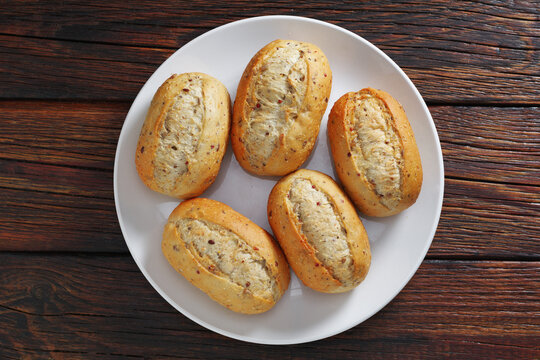 Fresh Grain Buns on Plate