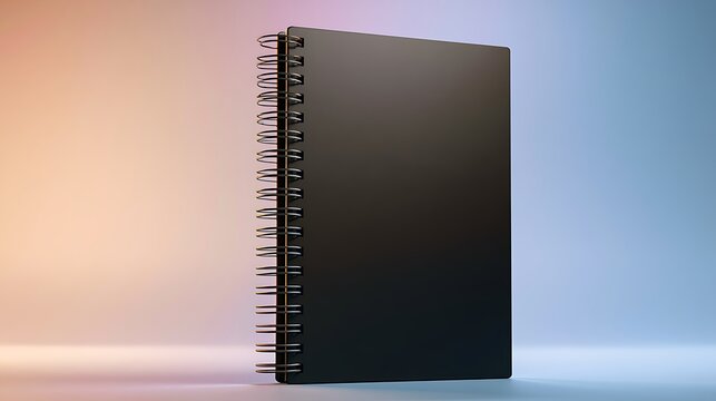 black spiral bound notebook on colorful background