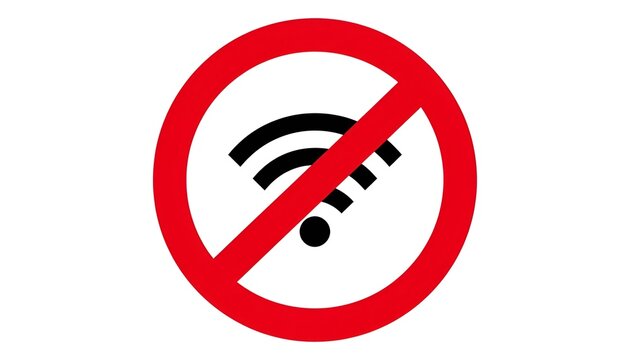 No Wi-Fi Signal Icon Isolated on White Background