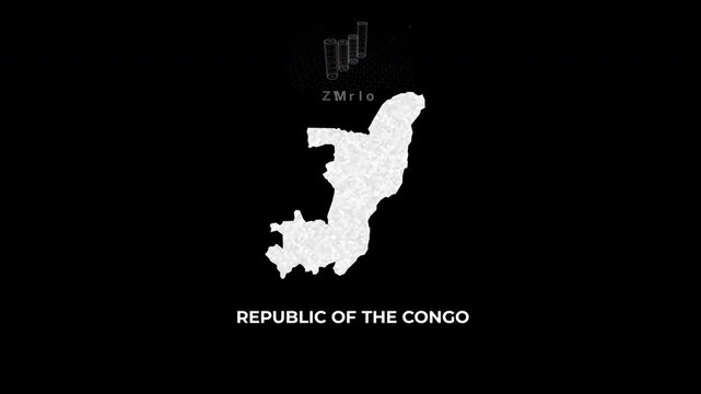 Republic of the Congo technology map with animated charts, graphs, statistics, and analytics showcasing economy, infrastructure, innovation, population, trade, energy, and national development