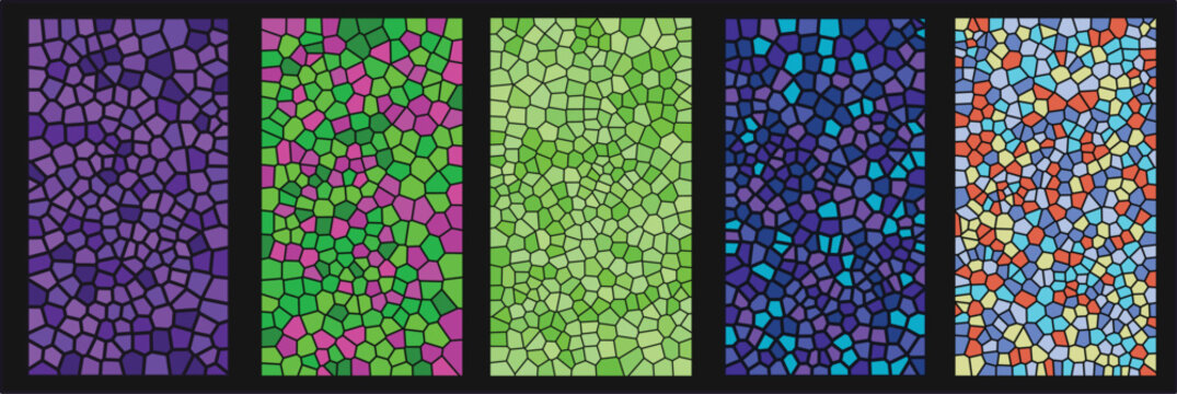 5 Colorful Pebble Mosaic Texture Cards and Background Patterns