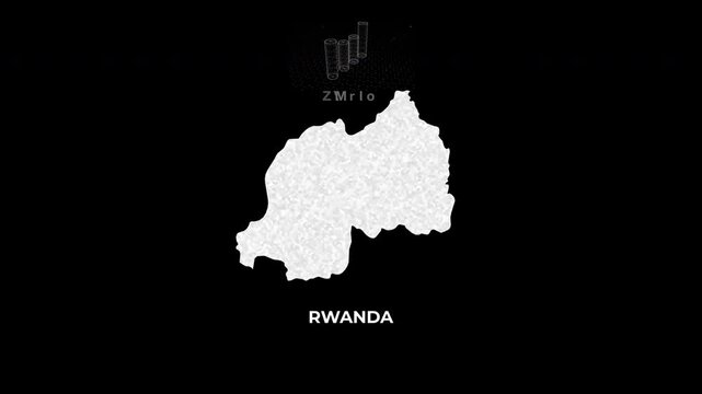Rwanda Guinea technology map with animated charts, graphs, statistics, and analytics showcasing economy, infrastructure, innovation, population, trade, energy, and national development