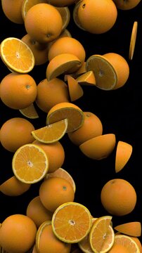 Falling oranges transition &ndash; 3d render with alpha channel.