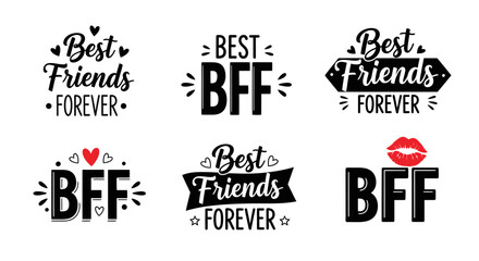 Fototapeta premium Set of six unique vector illustrations featuring a variety of creative graphic design elements, artistic icons, and modern shapes isolated on a clean white background.
