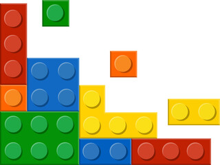 Fototapeta premium Colorful Lego Blocks Corner