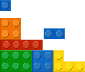 Fototapeta premium Colorful Lego Blocks Corner