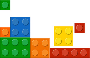 Naklejka premium Colorful Lego Blocks Corner