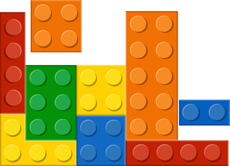 Naklejka premium Colorful Lego Blocks Corner