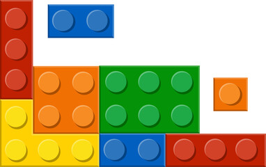 Naklejka premium Colorful Lego Blocks Corner