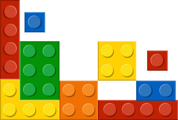 Fototapeta premium Colorful Lego Blocks Corner